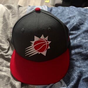 Suns Black and Red Basketball Snapback Hat